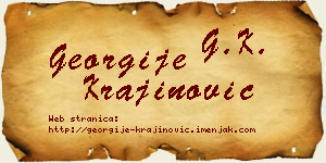 Georgije Krajinović vizit kartica